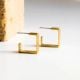 Square Geometric Hoop earring, Brass 22k gold plated, Wholesale earring